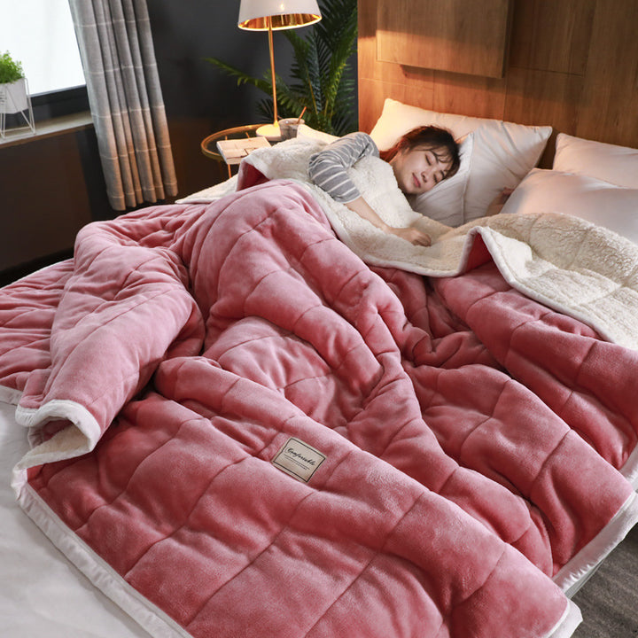 Dikke fleece deken met sherpa voering