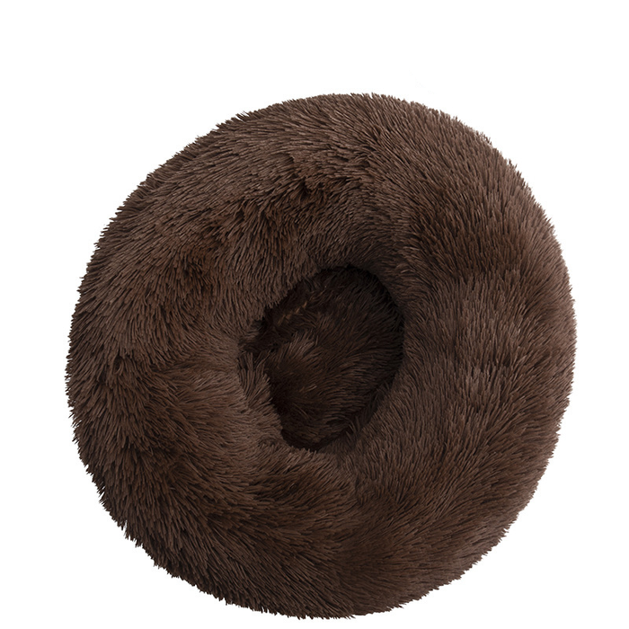 Warmteparadijs Donut hondenmand van lang pluche met opstaande rand