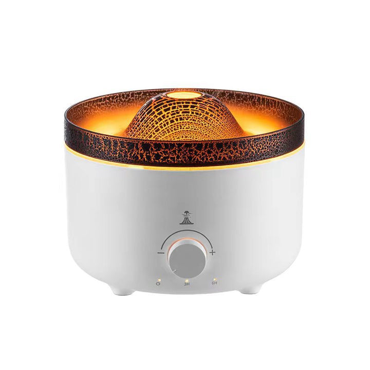 Stille vulkaan diffuser met oranje en blauw vlamlicht