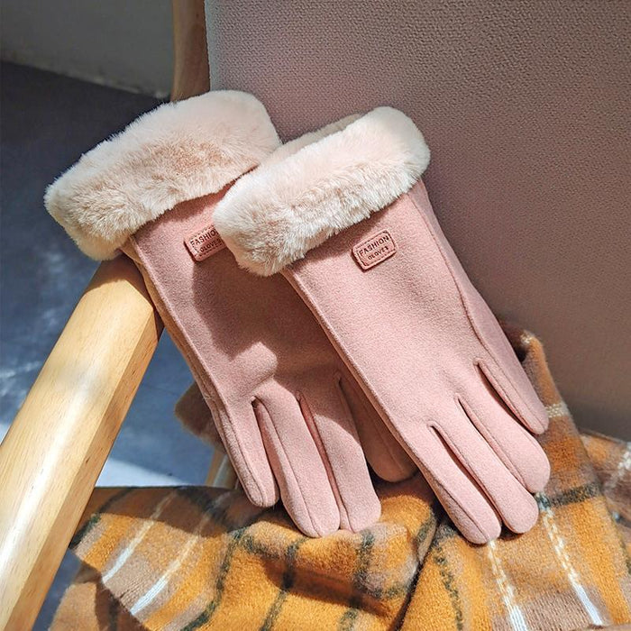 Warmteparadijs Suède-look handschoenen met fleece en pluche boord