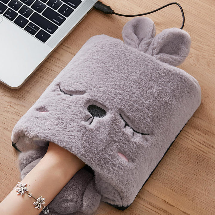 Warmteparadijs™ Verwarmde muismat met handwarmer van zachte fleece