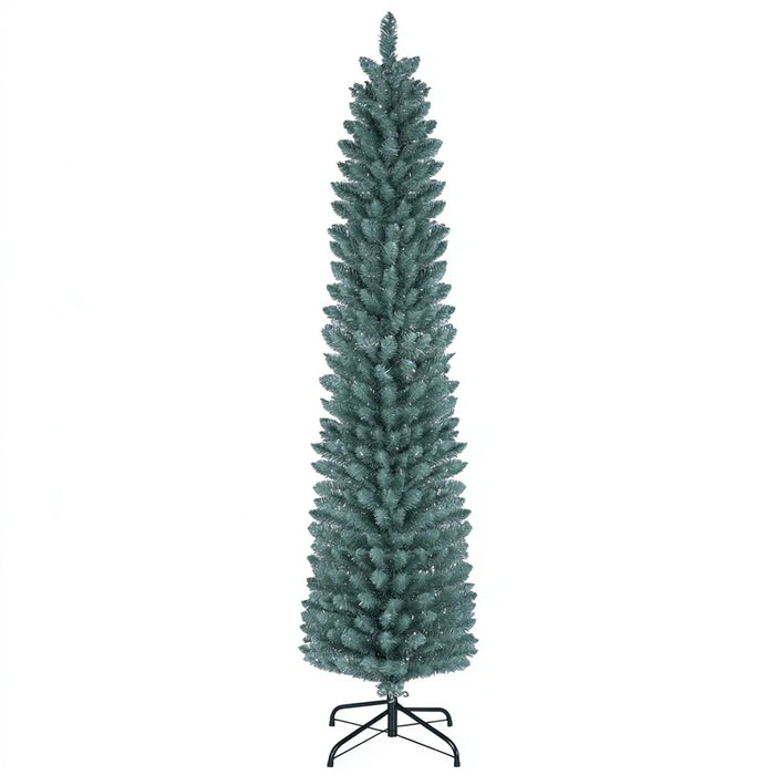 Warmteparadijs Smalle berijpte kerstboom 183 cm zilver en grijsgroen
