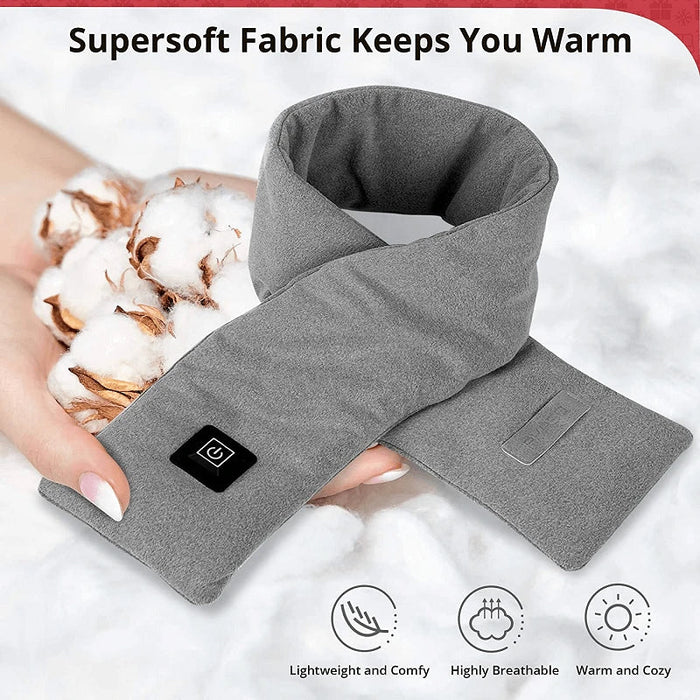 Warmteparadijs™ Verwarmde sjaal van zachte fleece met drie warmtestanden