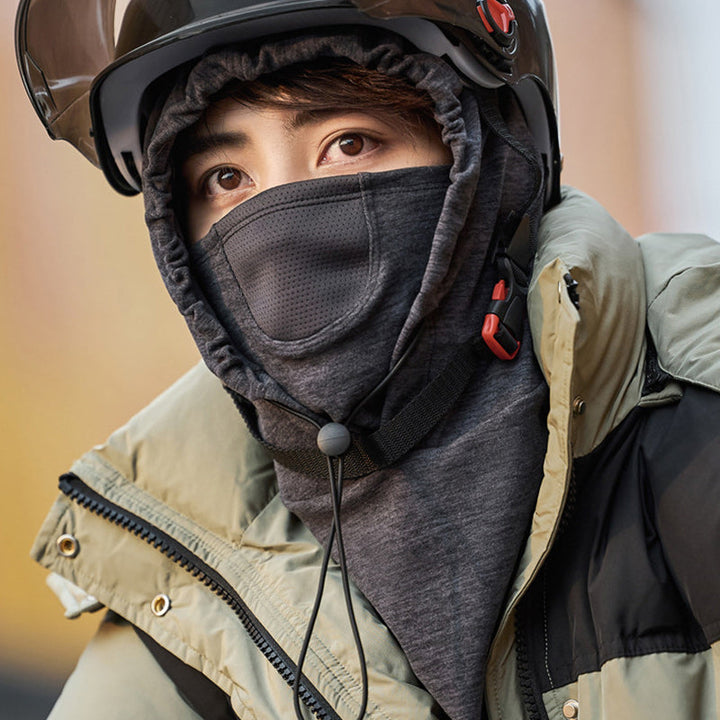 Warmteparadijs™ Winddicht gezichtsmasker met capuchon en nekwarmer voor fietsen