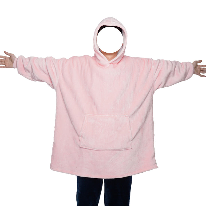 Deken hoodie met capuchon en zak, warm en met mouwen voor tv-avonden