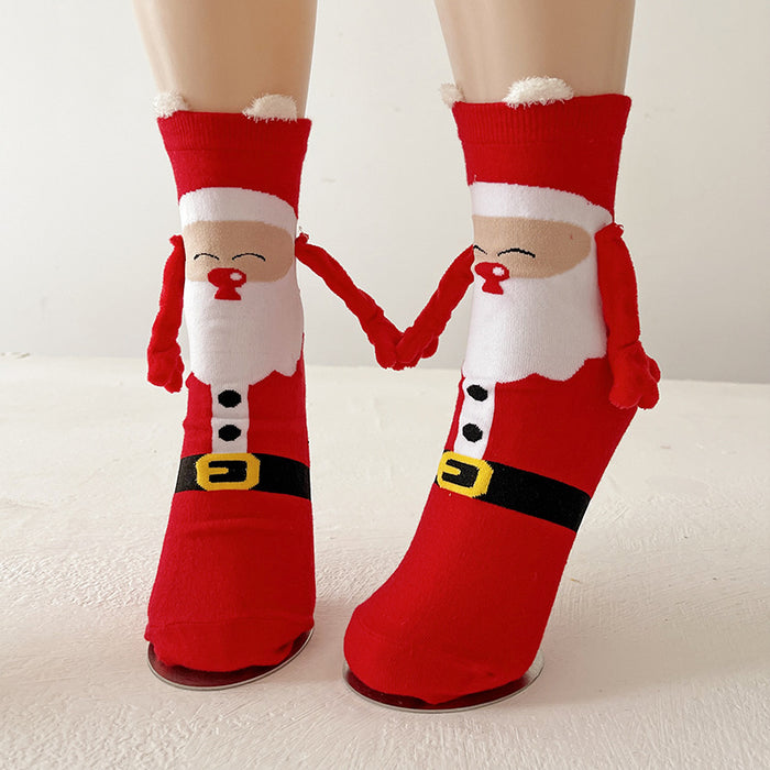 Warmteparadijs Kerstsokken met magnetische handjes voor koppels