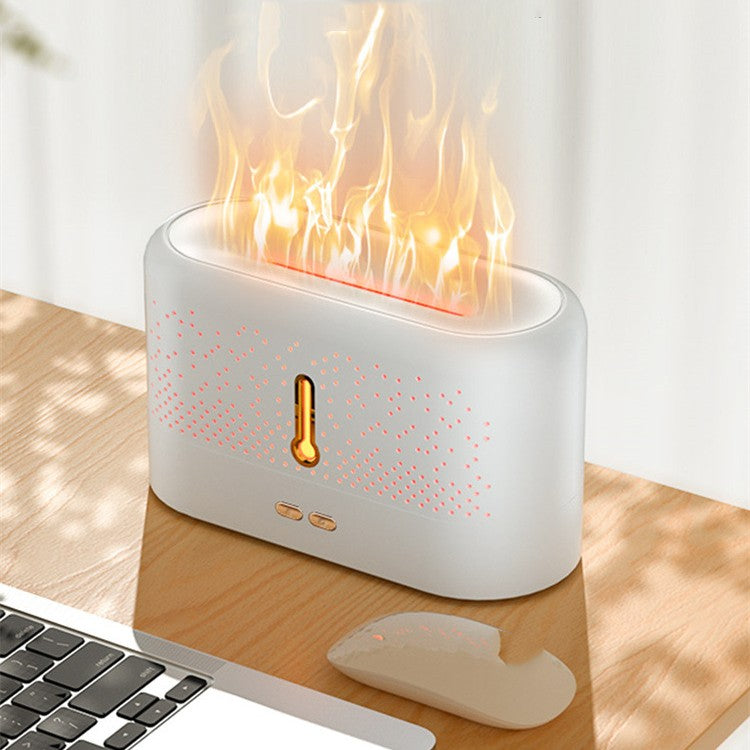 Aroma diffuser met vlameffect en USB-voeding, in wit