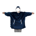 Deken hoodie met capuchon en zak, warm en met mouwen voor tv-avonden