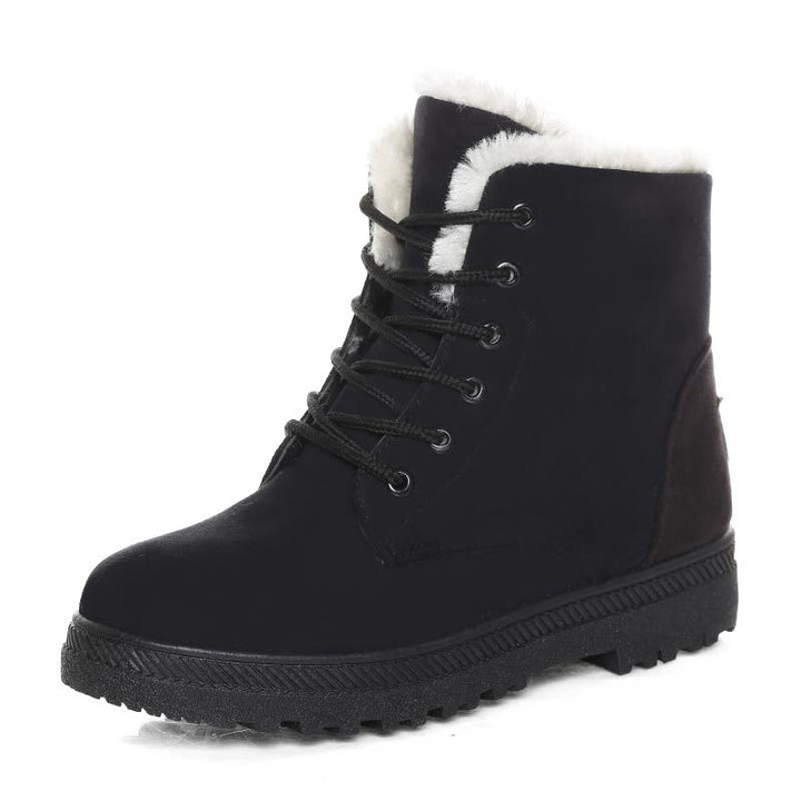 Snowboots dames met warme pluche voering, lage hak in 5 kleuren