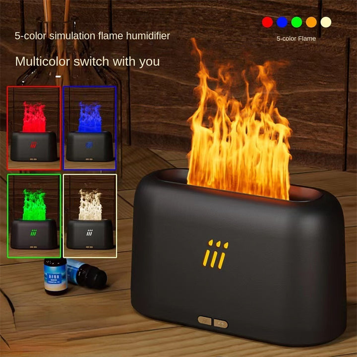 Vlam aroma diffuser met sfeerlicht en droogloopbeveiliging