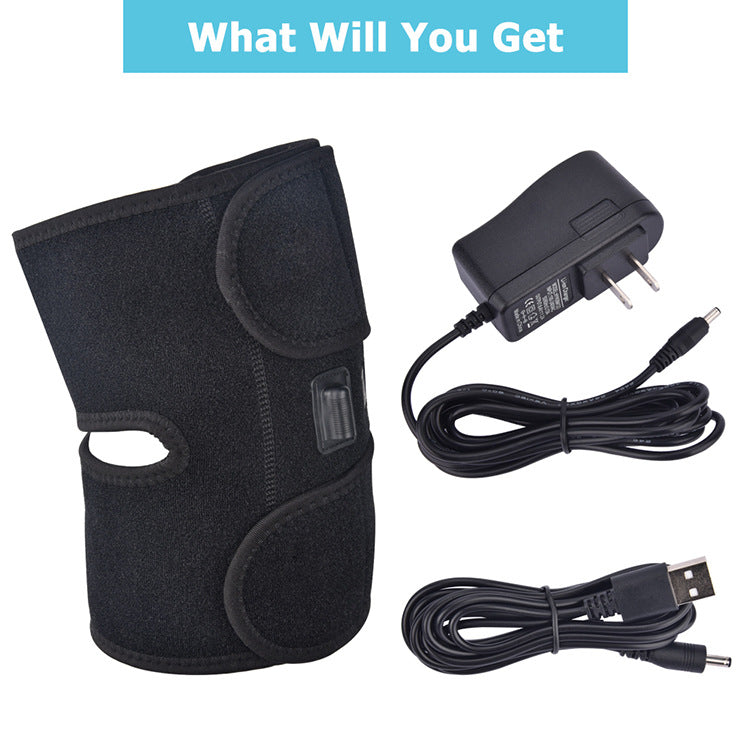 Verwarmde kniemassage met warmte, met zakje voor ijs of moxa