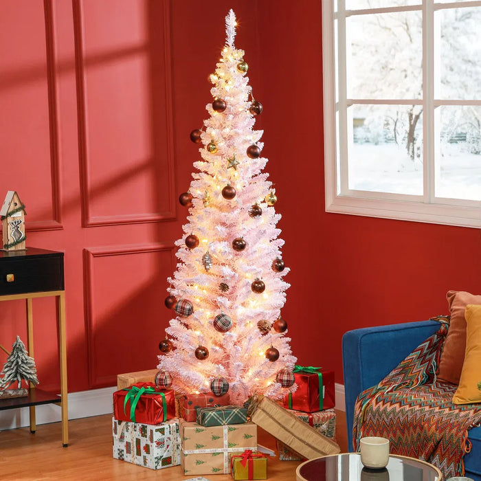 Warmteparadijs Roze potloodkerstboom 180 cm met 170 warmwitte leds