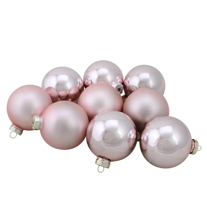 Warmteparadijs Roze glazen kerstballen, set van 9 glanzend en mat