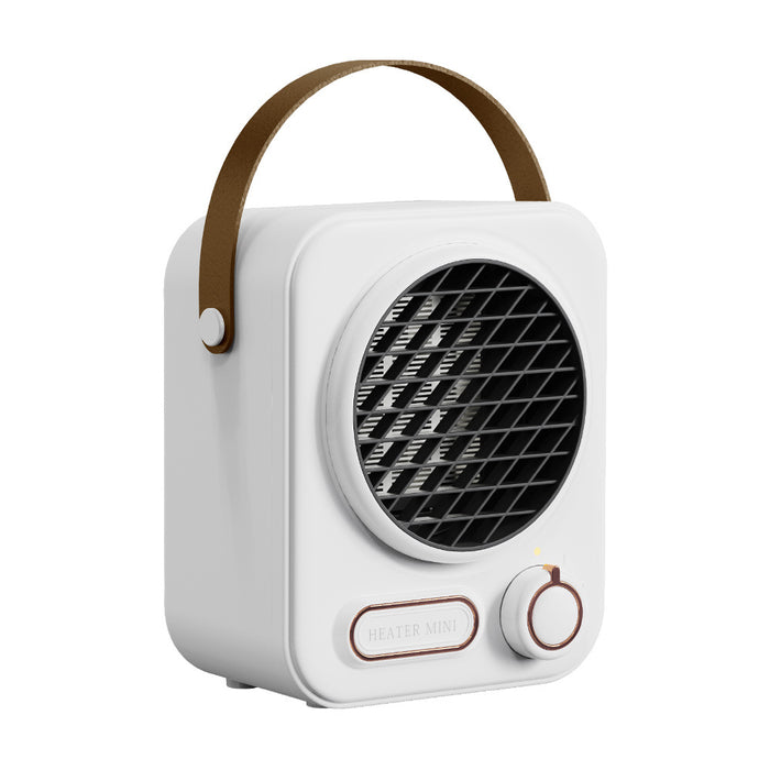 Warmteparadijs Retro ventilatorkachel met handvat in leerlook, 1000 W