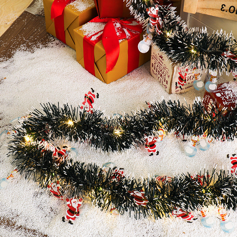 Kerstslinger met leds en kerstmannetjes
