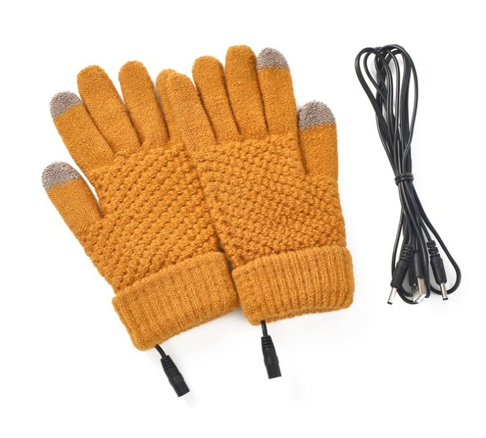 Warmteparadijs Gebreide USB-handschoenen met verwarming en touchscreen