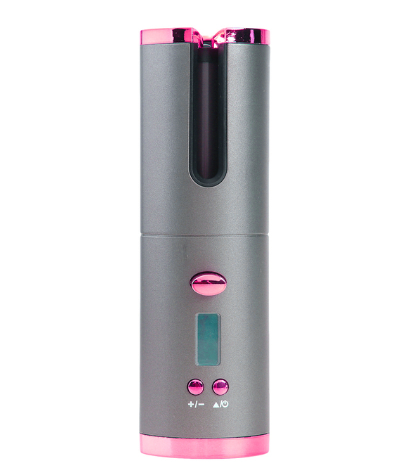 Roze draadloze krultang met lcd-scherm