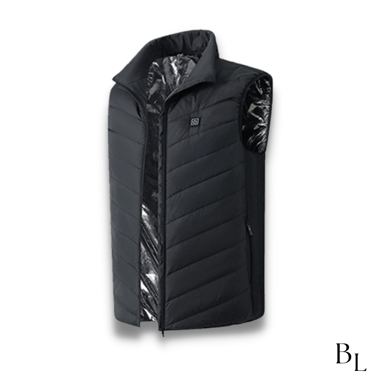 Warmteparadijs™ Verwarmde bodywarmer van wind- en waterdicht nylon met nekwarmte