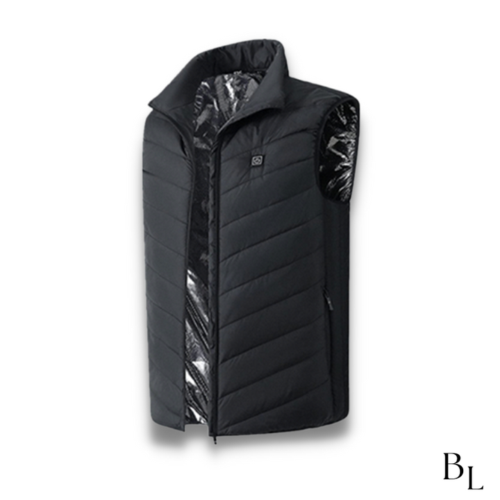 Warmteparadijs™ Verwarmde bodywarmer van wind- en waterdicht nylon met nekwarmte