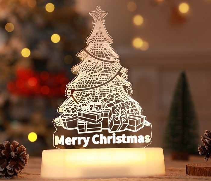 Warmteparadijs 3D kerstlampje van acryl met warm wit licht