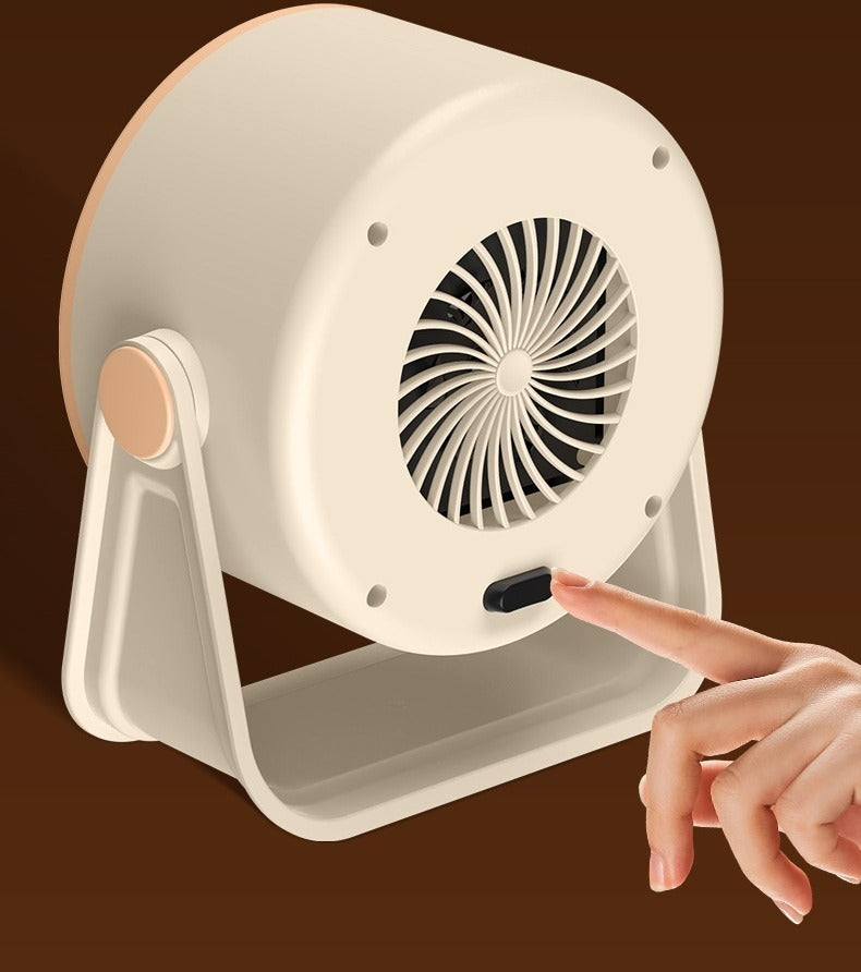 Ronde ventilatorkachel op kantelbare voet