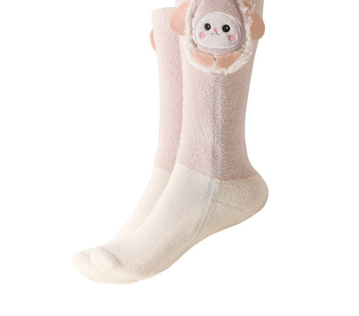 Verwarmde sokken met cartoondiertje