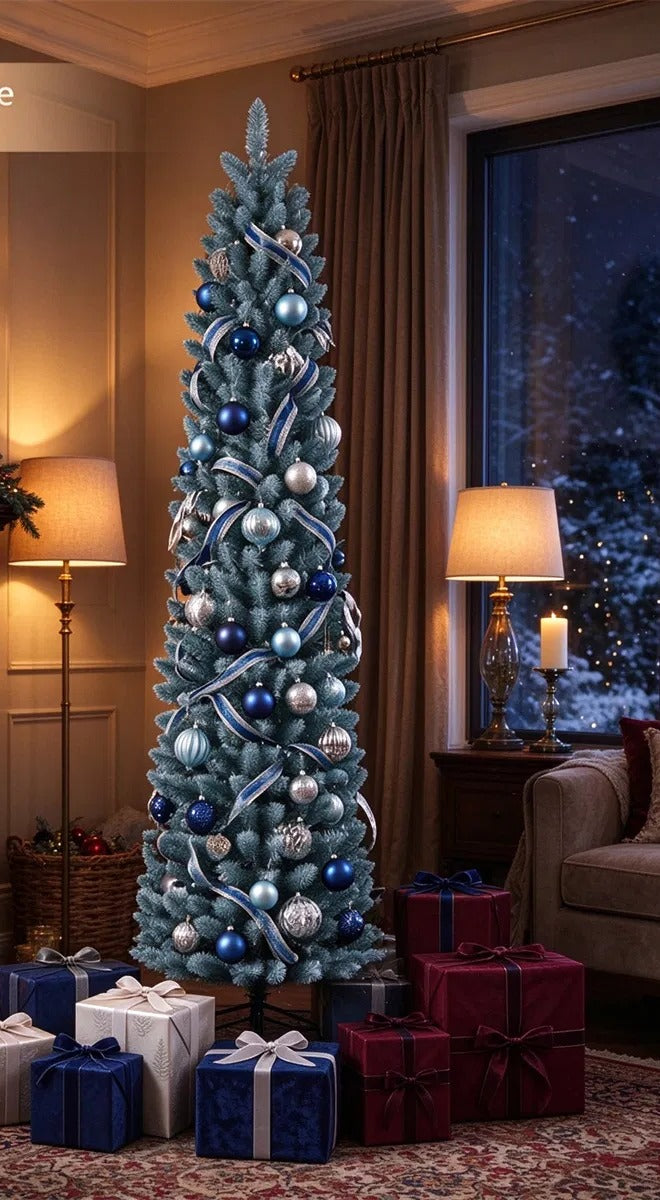 Berijpte smalle kerstboom van 183 cm