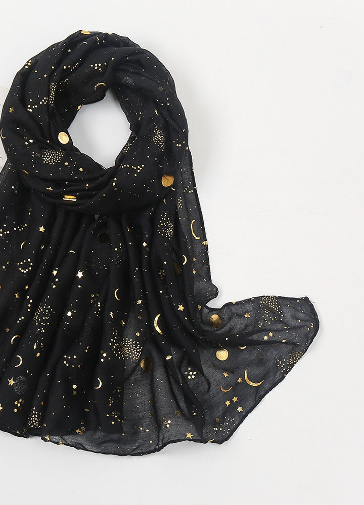 Sjaal met gouden sterren en manen