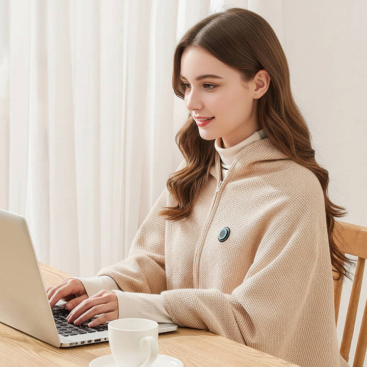 Warmteparadijs™ Verwarmde omslagdoek met USB-C en acht warmtezones