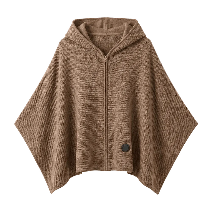 Warmteparadijs™ Verwarmde omslagdoek met capuchon en rits, warm in 15 tellen