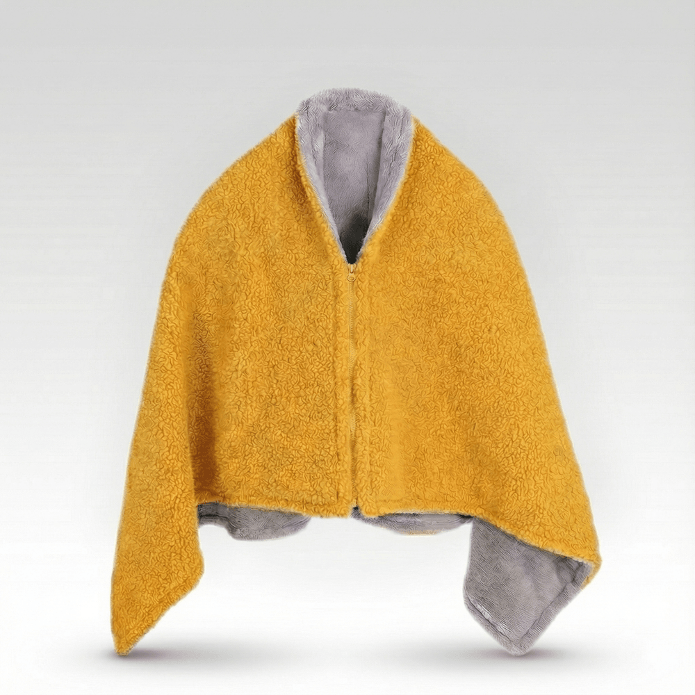 Warmteparadijs™ USB-verwarmde sherpa plaid met drie standen en rits