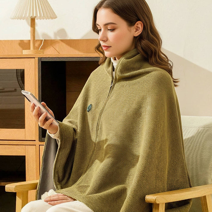 Warmteparadijs™ USB-verwarmde omslagdoek van zacht katoenmix