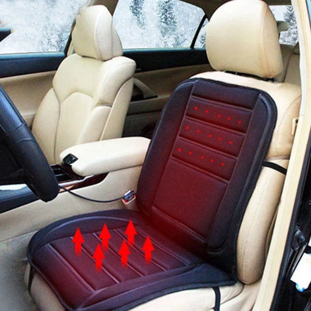 Warmteparadijs™ Verwarmd stoelkussen voor de auto met rugdeel