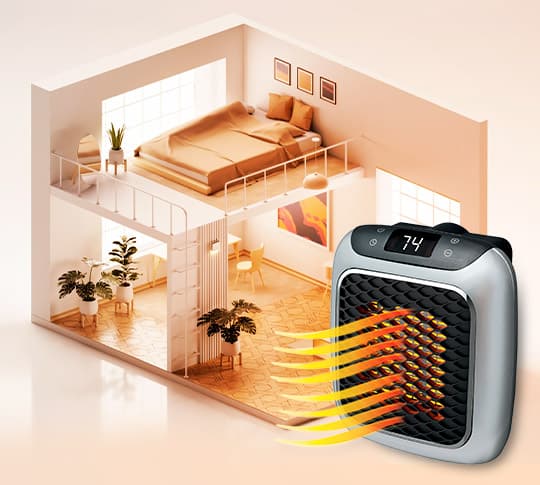 Warmteparadijs™ Snelle elektrische kachel met instelbare temperatuur