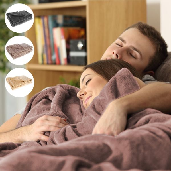 Warmteparadijs™ Grote USB-warmtedeken van zachte flanel voor twee