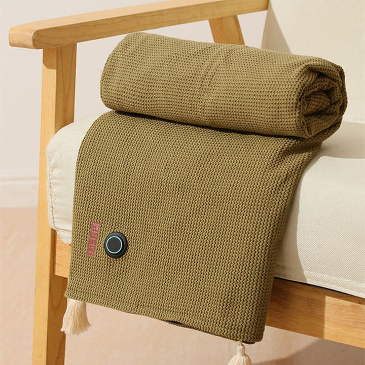 Warmteparadijs™ USB-warmteplaid van wafelfleece met drie standen