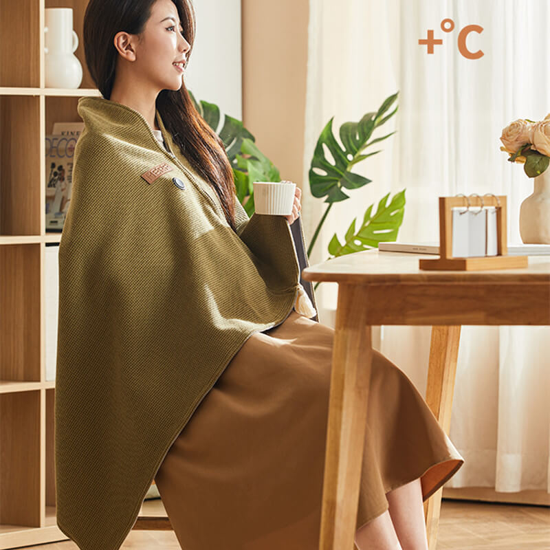 Warmteparadijs™ USB-warmteplaid van wafelfleece met drie standen