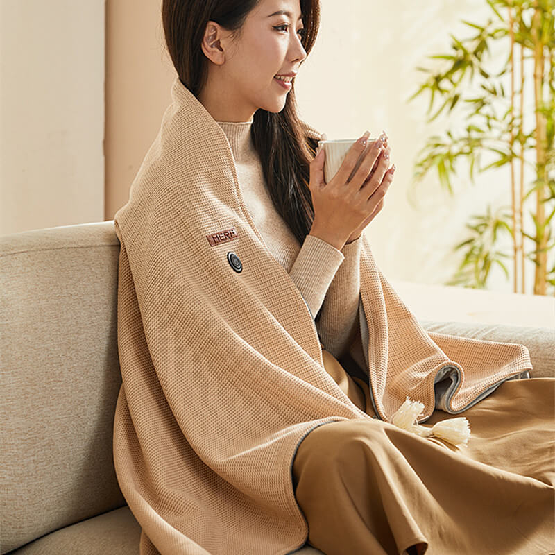Warmteparadijs™ USB-warmteplaid van wafelfleece met drie standen
