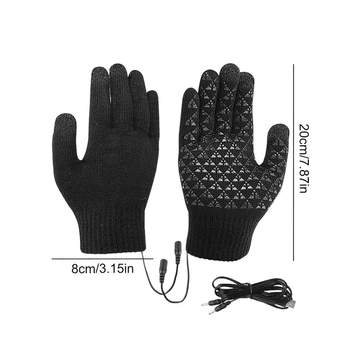 Warmteparadijs™ USB-verwarmde gebreide handschoenen met antislipgrip