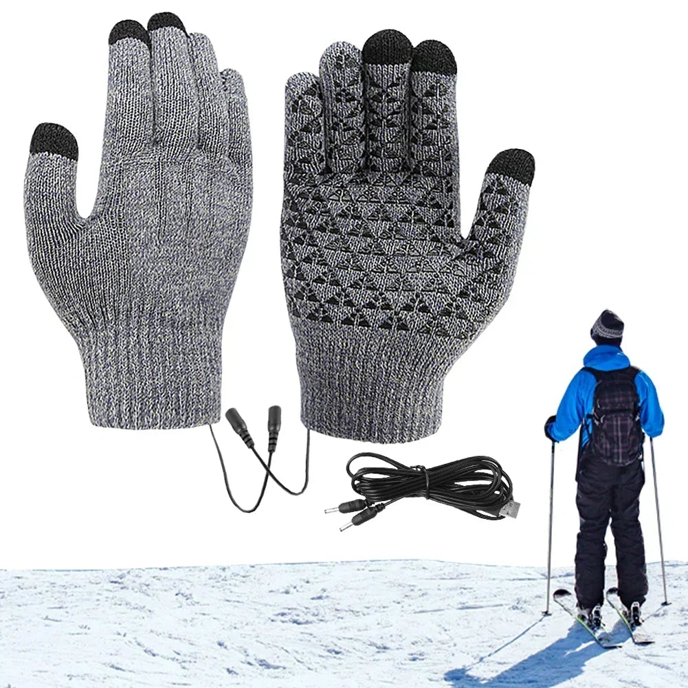 Warmteparadijs™ USB-verwarmde gebreide handschoenen met antislipgrip