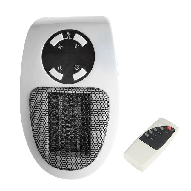 Warmteparadijs™ Mini stopcontactkachel met afstandsbediening en timer