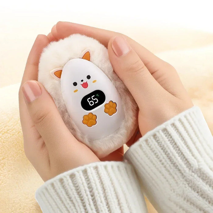 Warmteparadijs™ Oplaadbare handwarmer in vossenvorm met display