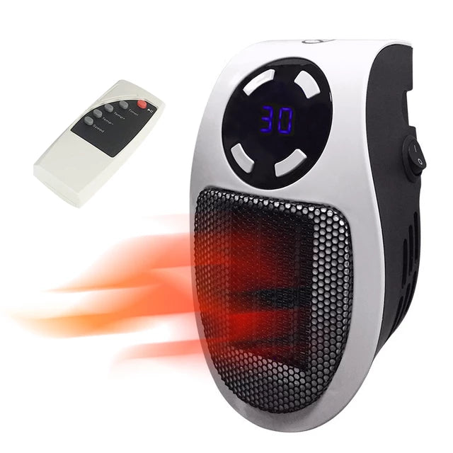 Warmteparadijs™ Mini stopcontactkachel met afstandsbediening en timer