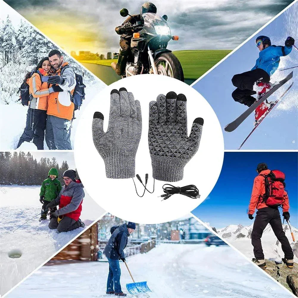 Warmteparadijs™ USB-verwarmde gebreide handschoenen met antislipgrip