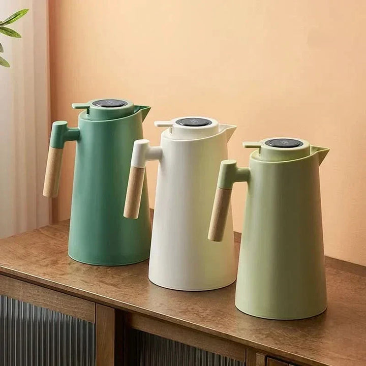 Warmteparadijs™ Thermoskan 1 liter met temperatuurdisplay in de dop en lekvrije tuit