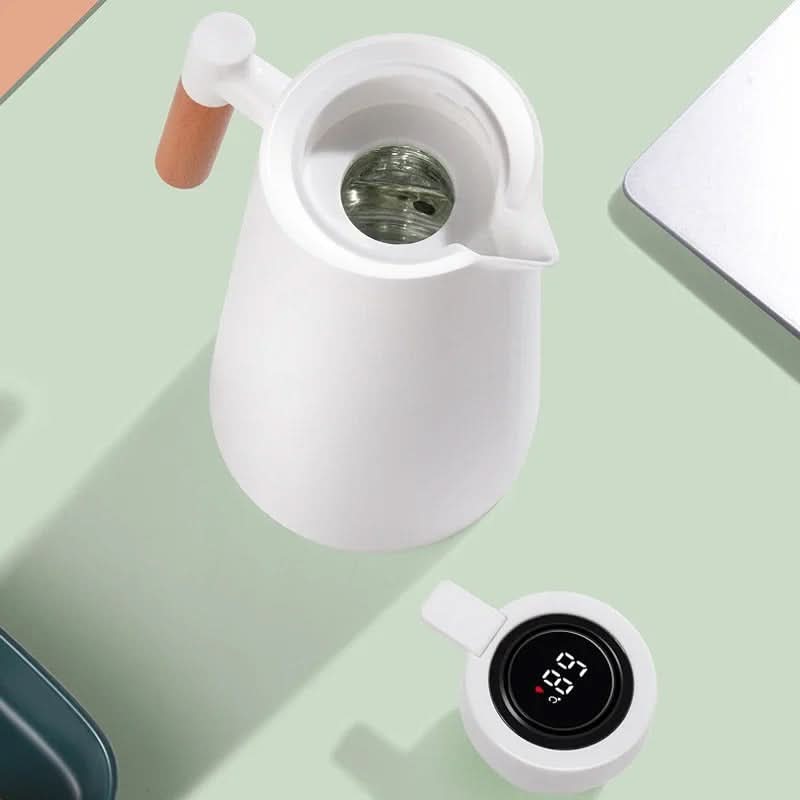Warmteparadijs™ Thermoskan 1 liter met temperatuurdisplay in de dop en lekvrije tuit