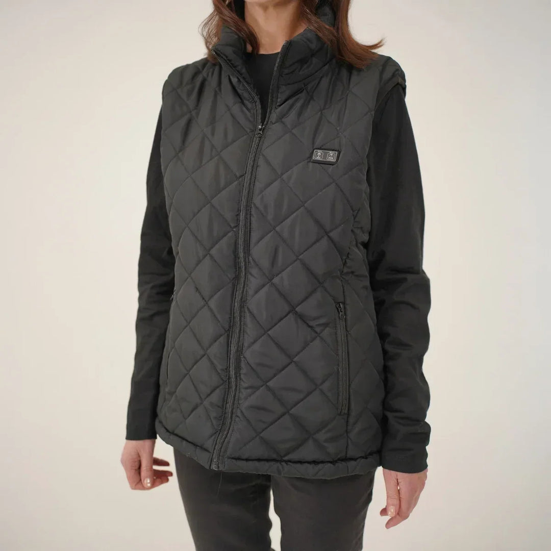 Warmteparadijs™ Verwarmde bodywarmer dames met slanke pasvorm en nekwarmte