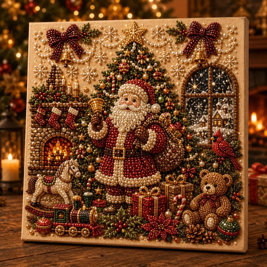 Diamond painting met kabouter en cadeauzak