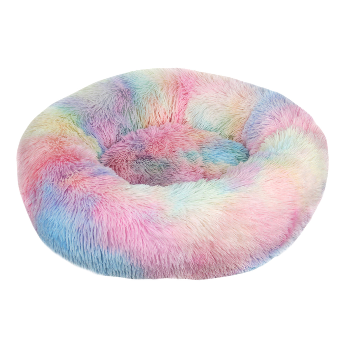 Warmteparadijs Donut hondenmand van lang pluche met opstaande rand