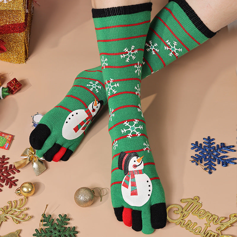 Kniehoge teensokken met kerstprint